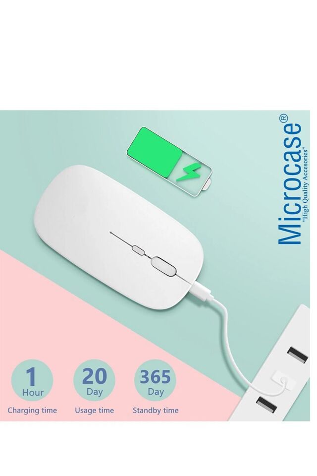 1600 Dpı Şarj Edilebilir 2.4 Ghz Çift Modlu Bluetooth Kablosuz Mouse
