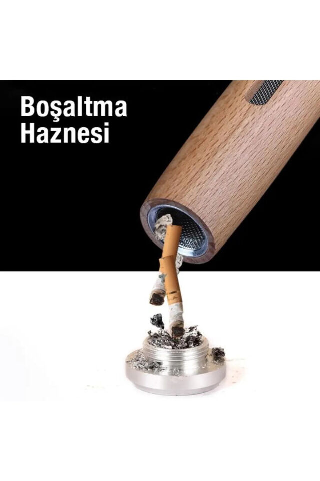 Taşınabilir Sigara Küllüğü Araç Küllük Araç Içi Mini Sigara Tutucu Ahşap Kül Tablası