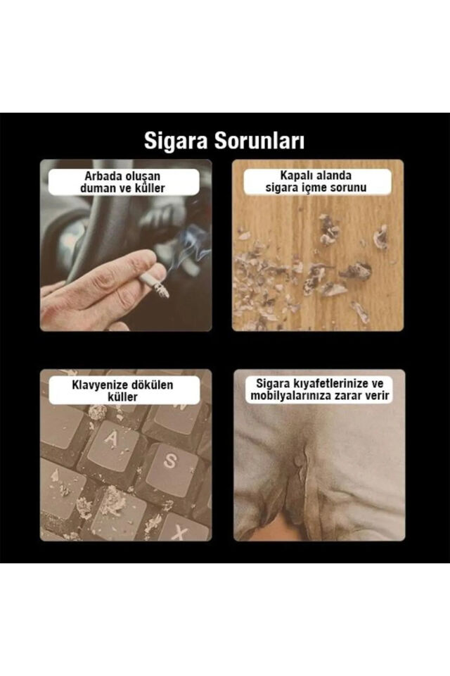 Taşınabilir Sigara Küllüğü Araç Küllük Araç Içi Mini Sigara Tutucu Ahşap Kül Tablası