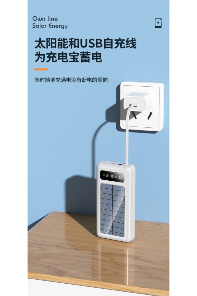25.000mah Fast-out Pd 22.5w Powerbank, Taşınabilir Güneş Enerjili Şarj Cihazı