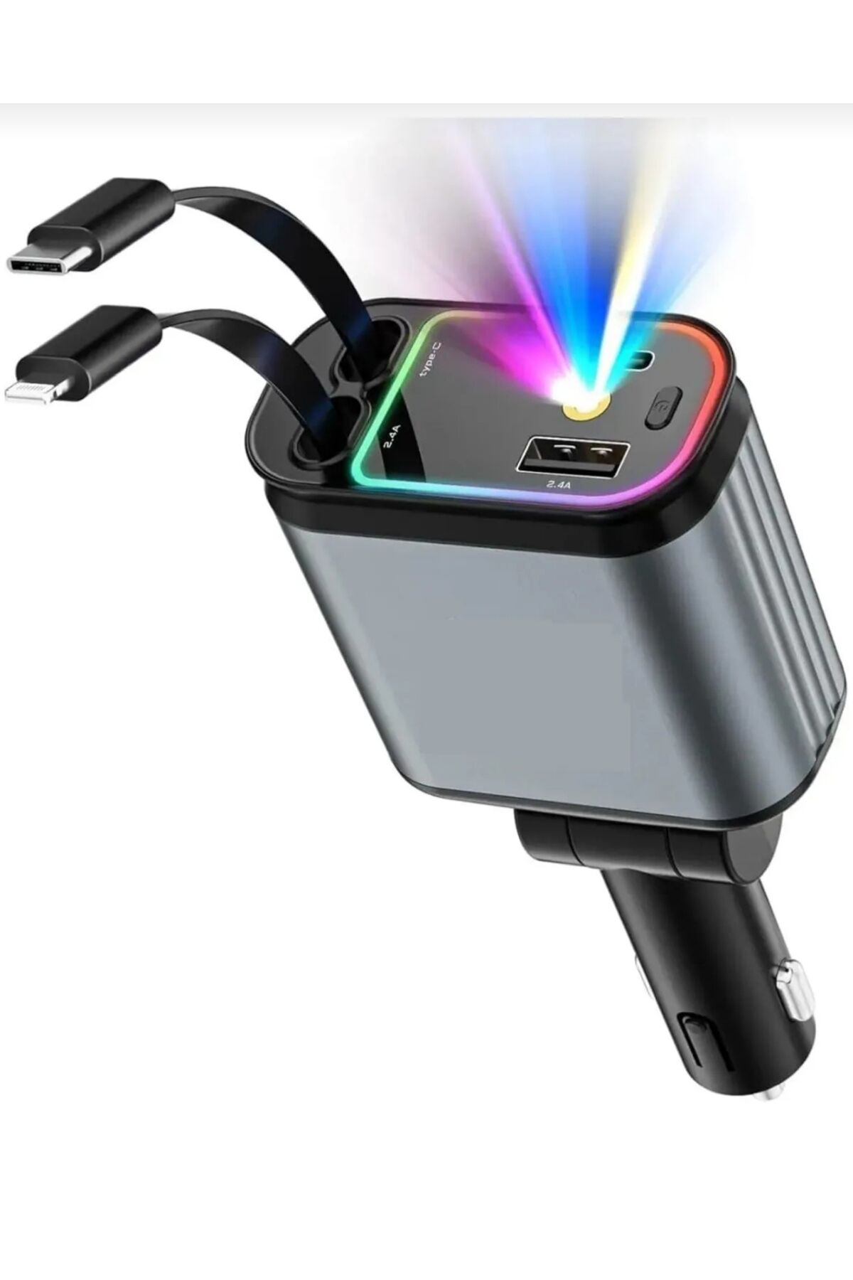 Usb C Type-c Araç Şarj Aleti, 4'ü 1 Arada Hızlı Şarj Araç 66w Araç Usb Çakmaklık Şarj Cihazı