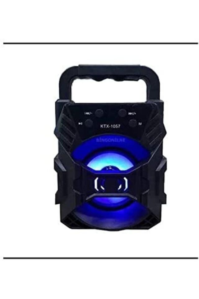 Kts-1057 Işıklı Bluetooth Hoparlör Ses Bombası Yüksek Ses Fm Radıo Yeni 2023