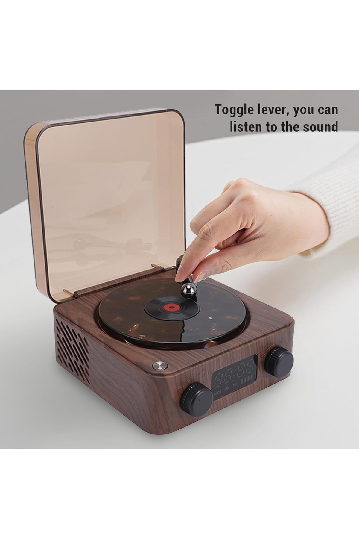 Retro Pikap Tasarımlı Bluetooth Hoparlör | Dijital Saatli & LED Işıklı & Gece Lambası