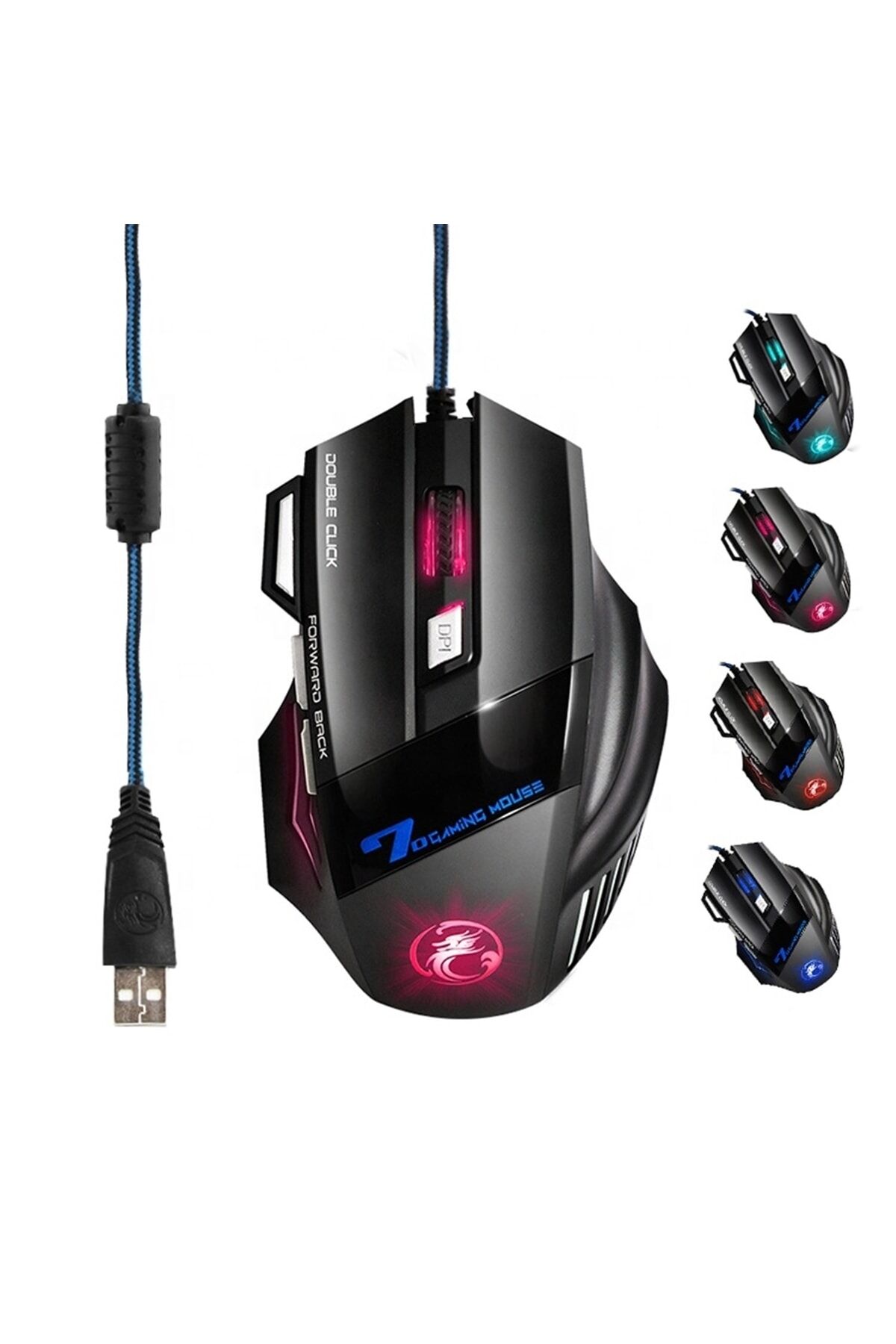X7 Mouse Space Warships X3 Pubg Gaming Oyuncu Rgb Işıklı Mouse Kablolu Dpı Ayarlı