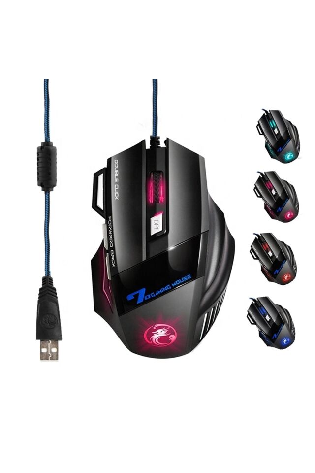X7 Mouse Space Warships X3 Pubg Gaming Oyuncu Rgb Işıklı Mouse Kablolu Dpı Ayarlı