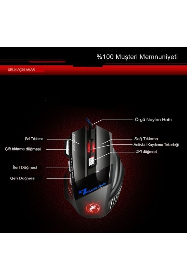 X7 Mouse Space Warships X3 Pubg Gaming Oyuncu Rgb Işıklı Mouse Kablolu Dpı Ayarlı