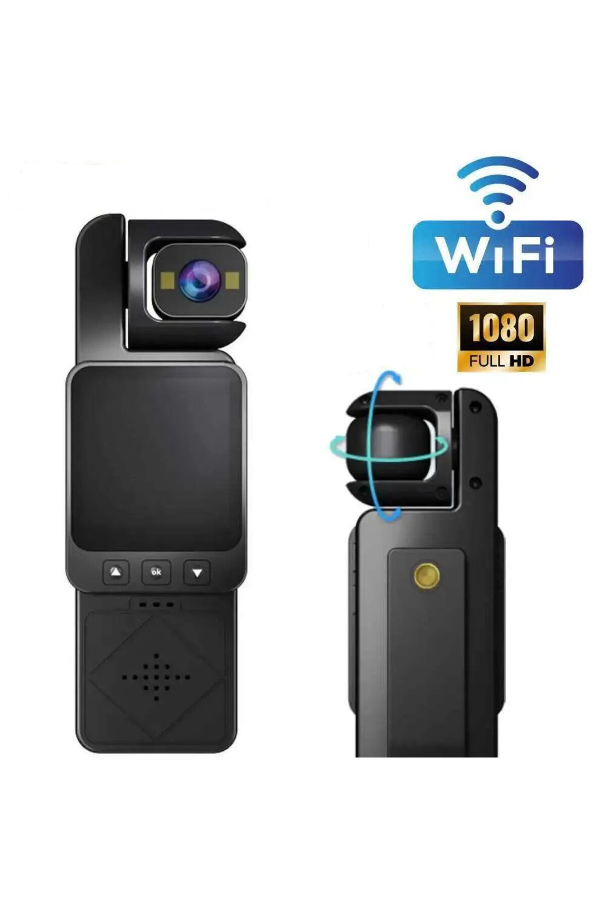 Mini WIFI IP65 Su Geçirmez Spor Kameraları - 1,54'' 1080p HD Bisiklet Vlog Video Kaydedici Göğüs Montajı