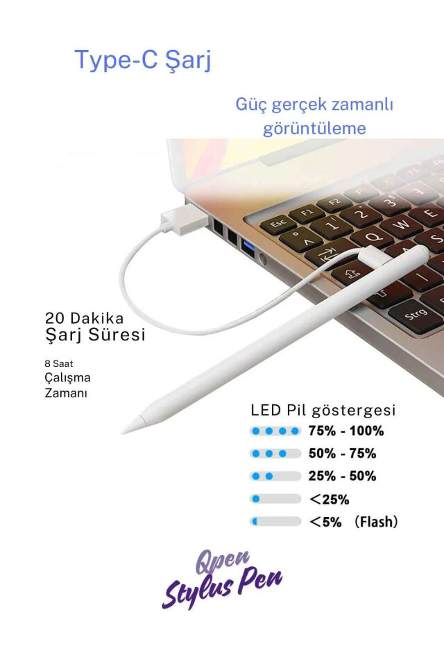 Apple Pencil 2. Nesil Uyumlu Kapasitif Stylus Kalem, Aktif Versiyon Iphone, Ipad Dokunmatik avuç içi algılama Kalem