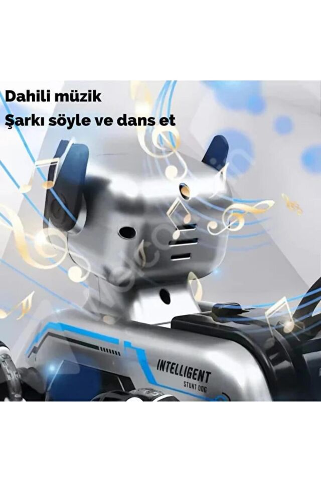 Oyuncak Robot Bilekten Kontrol 8 Teker Buharlı Şarjlı Köpek Robot Araba Müzikli ve Led Işık Kumandalı Robot