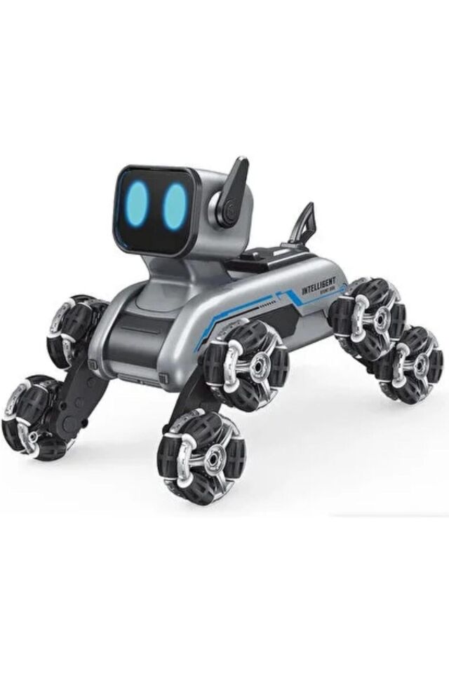 Oyuncak Robot Bilekten Kontrol 8 Teker Buharlı Şarjlı Köpek Robot Araba Müzikli ve Led Işık Kumandalı Robot