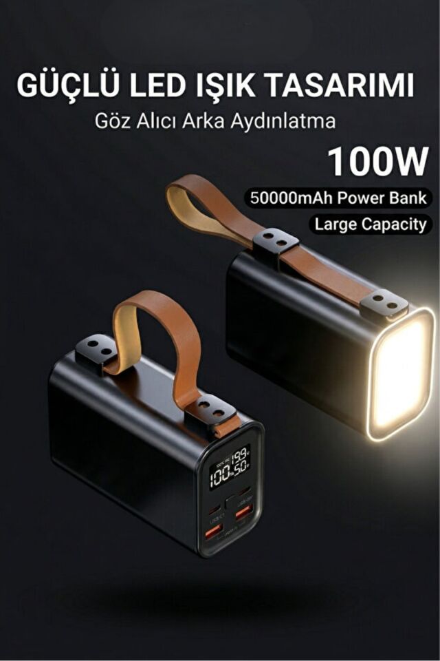 50.000mAh Powerbank PD100W Hızlı Şarj El Fenerli