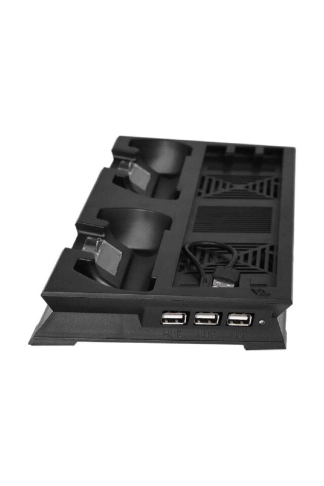 PS4 Slim Çift Fanlı Dikey Soğutucu ve Kol Şarj Edici