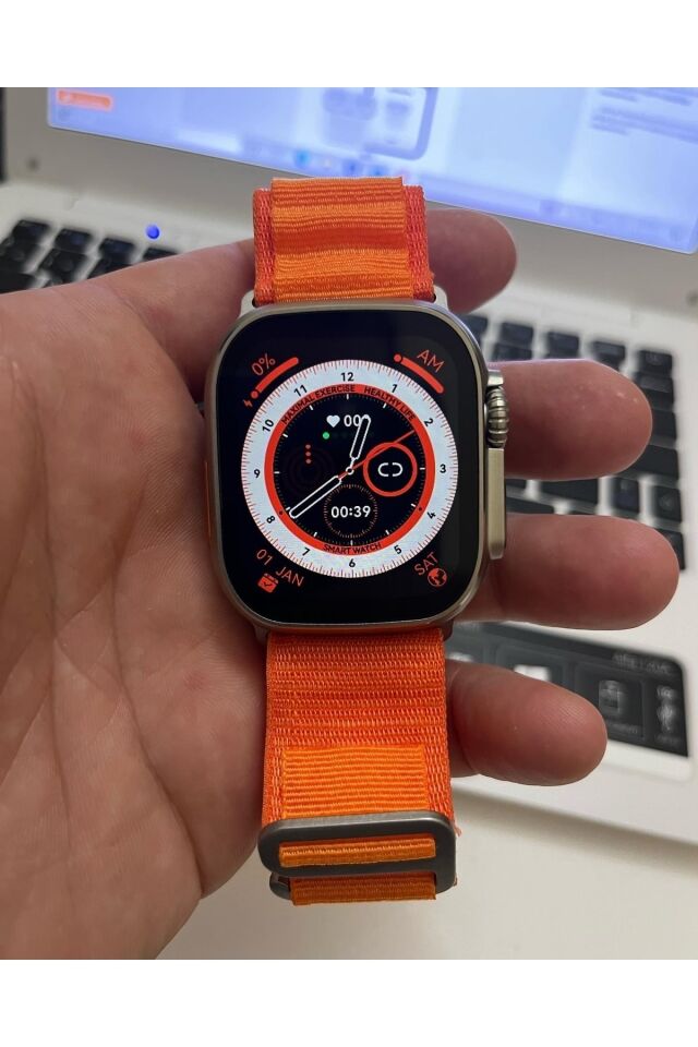 Watch 8 Ultra 49mm 2 Adet Kordon Silikon Ve Alpine Kordonlu Apple Android Uyumlu