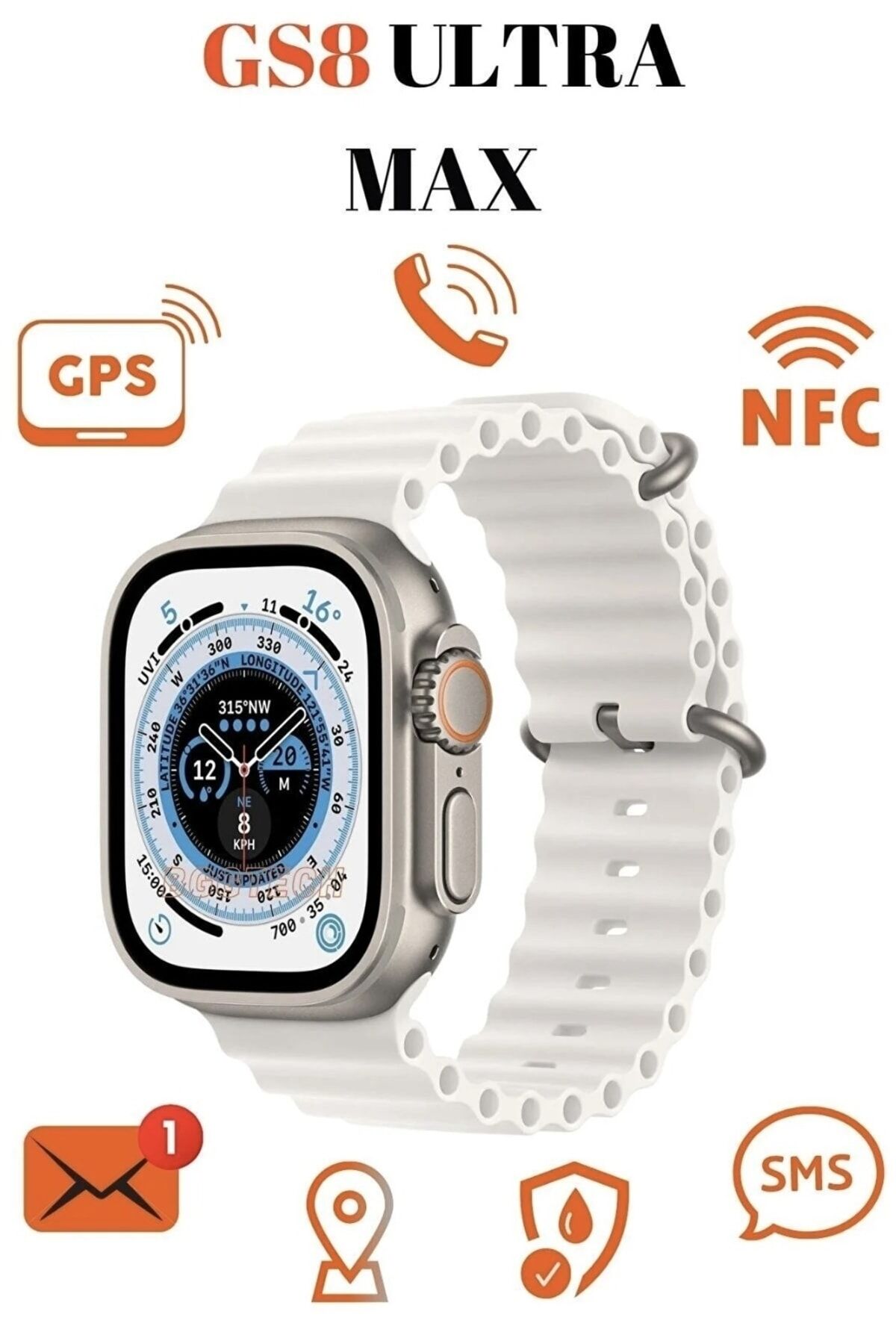 49mm Çift Kordon Kilitli Vidalı Gs Ultra 8 Max Watch 8 Ultra 2.08 Ekran Akıllı Saat