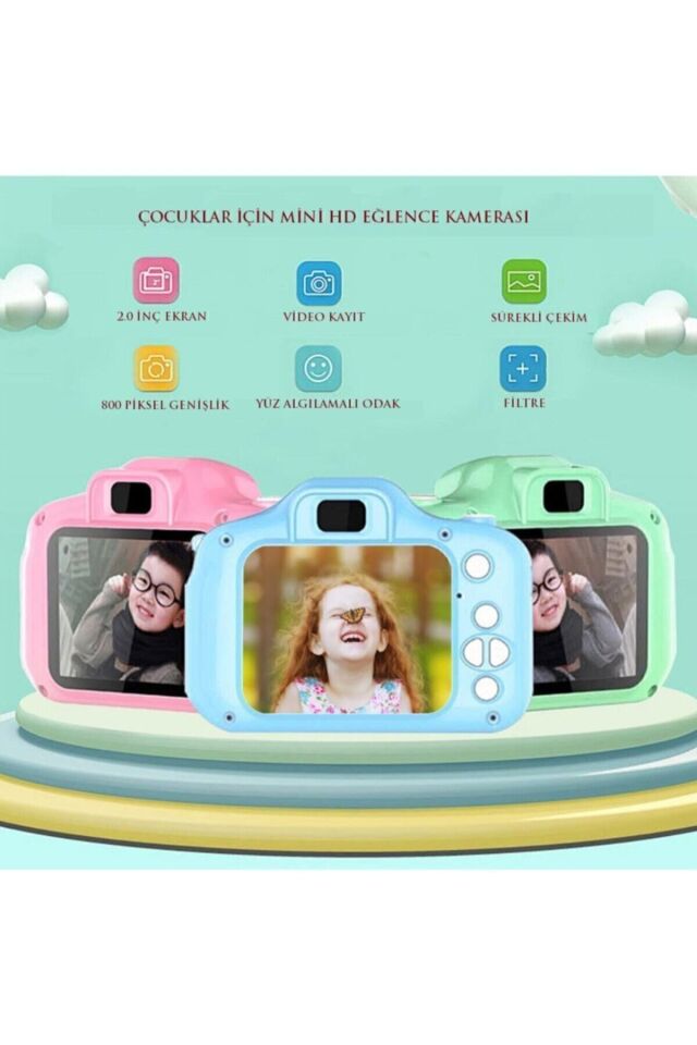 Mini 1080p Hd Kamera Çocuklar Için Dijital Fotoğraf Makinesi 2.0 Inç Ekran 720-1080p Karışık Renk
