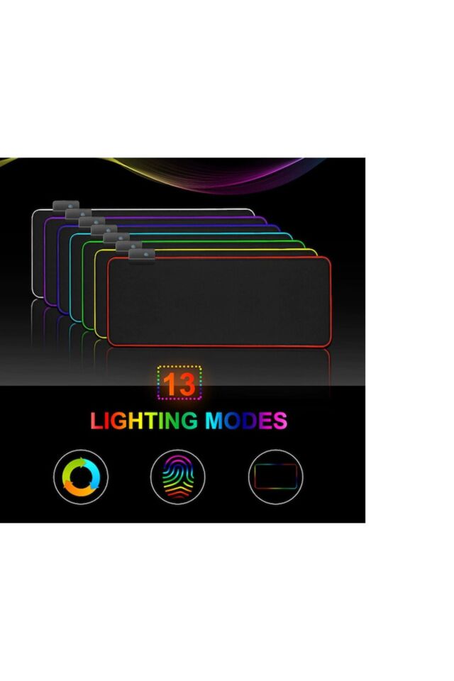 Rgb Mouse Pad Led Işıklı Siyah Renk Gaming Mouse Pad 90x40cm