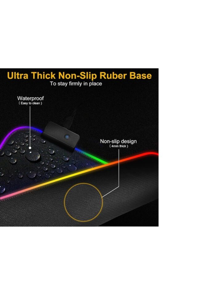 Rgb Mouse Pad Led Işıklı Siyah Renk Gaming Mouse Pad 90x40cm