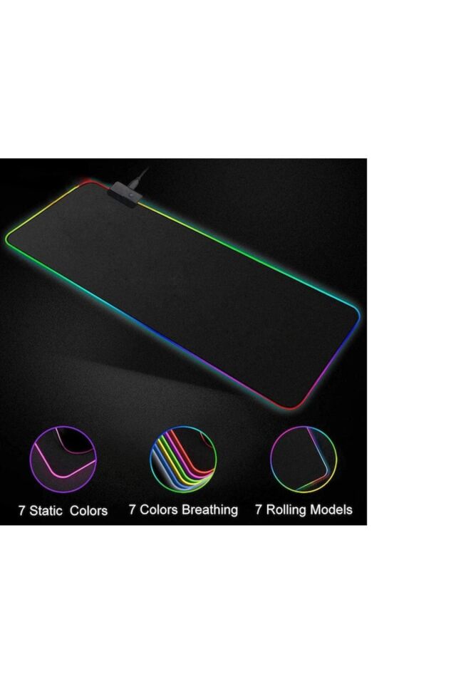 Rgb Mouse Pad Led Işıklı Siyah Renk Gaming Mouse Pad 90x40cm