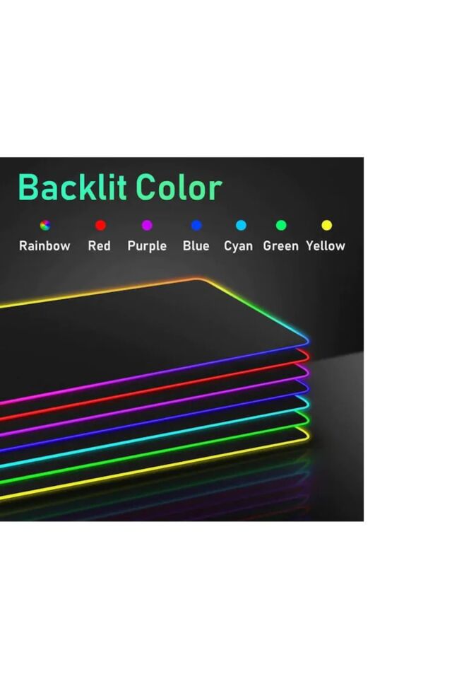 Rgb Mouse Pad Led Işıklı Siyah Renk Gaming Mouse Pad 90x40cm
