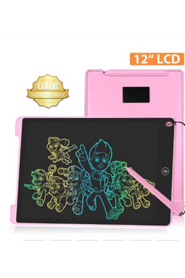 12 Inç Lcd Yazma Tableti Elektronik Dijital Çizim Tahtası Silinebilir Yazı Pad Renkli Ekran