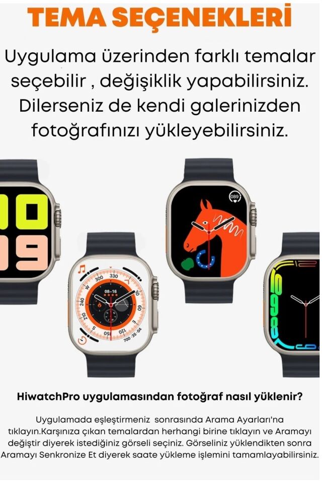 T800 Ultra Arama Özellikli Akıllı Saat Tüm Telefonlarla Uyumlu Kablosuz Kulaklık Ikili Set