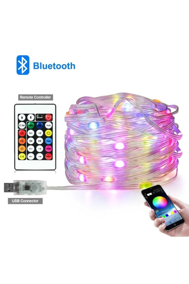 RGB Damla Led Bluetooth Su Geçirmez Sese Duyarlı 10 Metre Led Işık