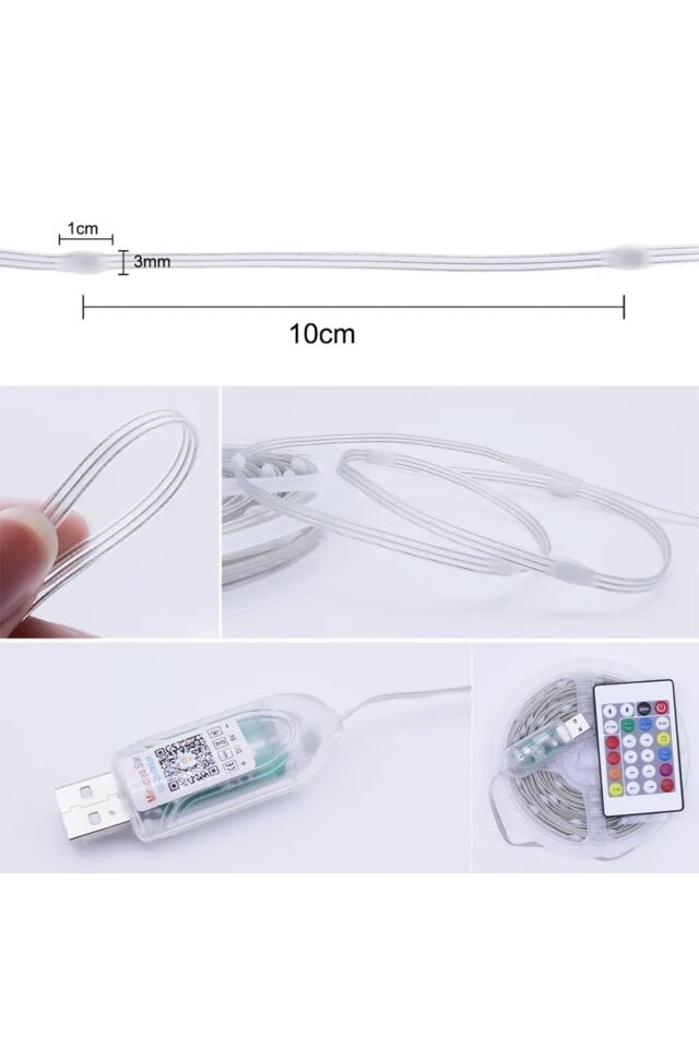 RGB Damla Led Bluetooth Su Geçirmez Sese Duyarlı 10 Metre Led Işık