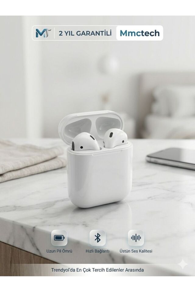 Beyaz 2.nesil Ios Android Uyumlu Kablosuz Bluetooth Kulaklık