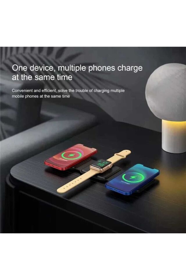 3in1 Iphone Samsung Huawei Telefon Kulaklık Akıllı Saat Kablosuz Hızlı Şarj Padi Wireless Dock