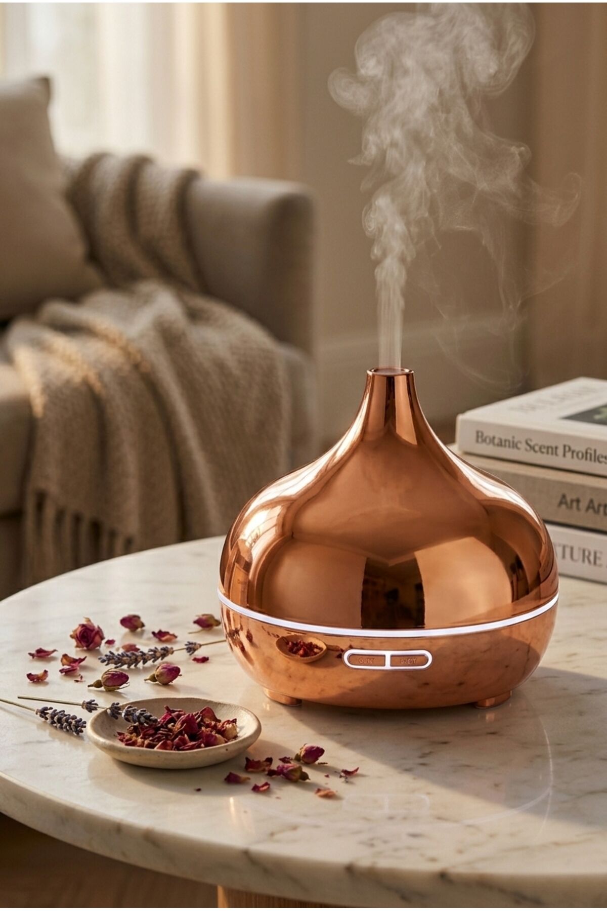 Aroma Difüzörü Buhar Ultrasonik 7 Renk Işıklı Aromatik Oda Kokusu Hava Nemlendirici Buhar Makinası