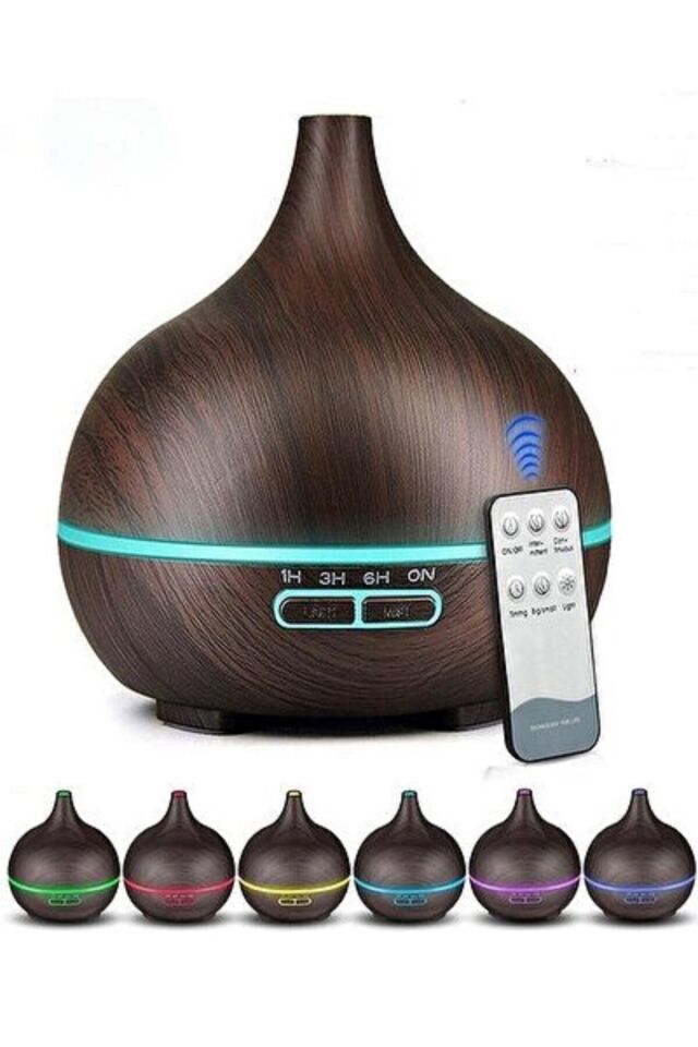 Aroma Difüzörü Buhar Ultrasonik 7 Renk Işıklı Aromatik Oda Kokusu Hava Nemlendirici Buhar Makinası