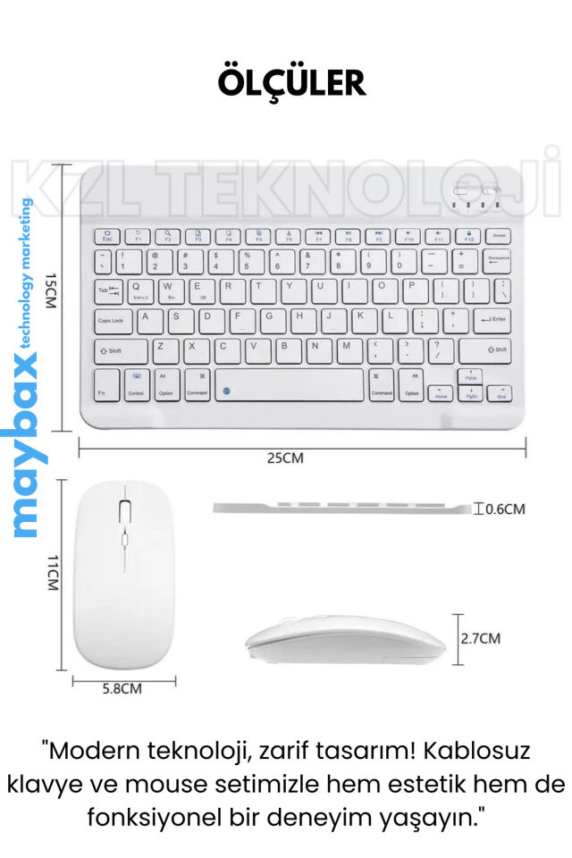 Kingboss K-03 Mini Kablosuz Wireless Klavye Mouse Seti 2.4 Ghz Siyah