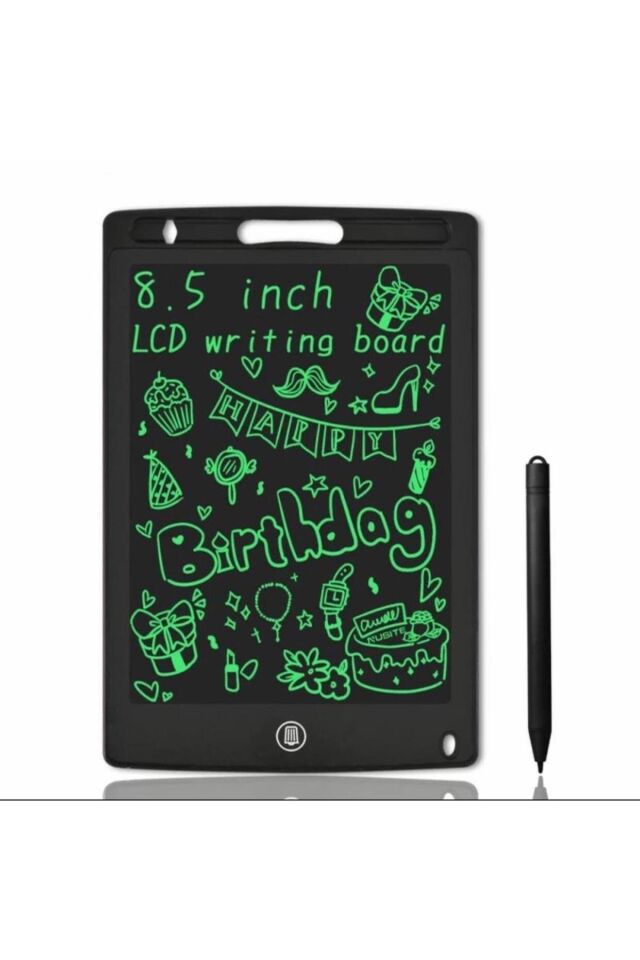 Dijital Kalemli Çizim Yazı Tahtası Not Yazma Eğitim Tableti Writing Tablet 8,5 Inç Siyah
