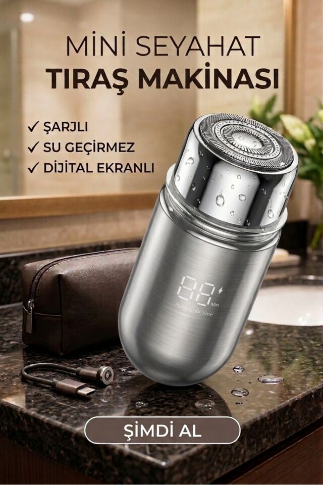 Şarjlı Taşınabilir Unisex Mini Sakal ve Yanak Tıraş Makinesi