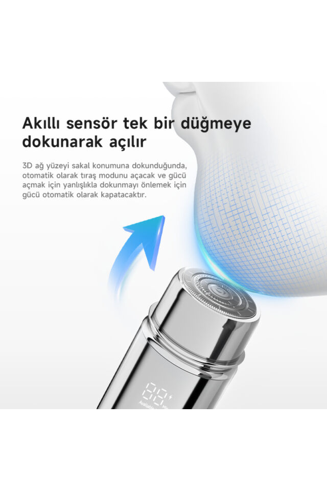 Şarjlı Taşınabilir Unisex Mini Sakal ve Yanak Tıraş Makinesi