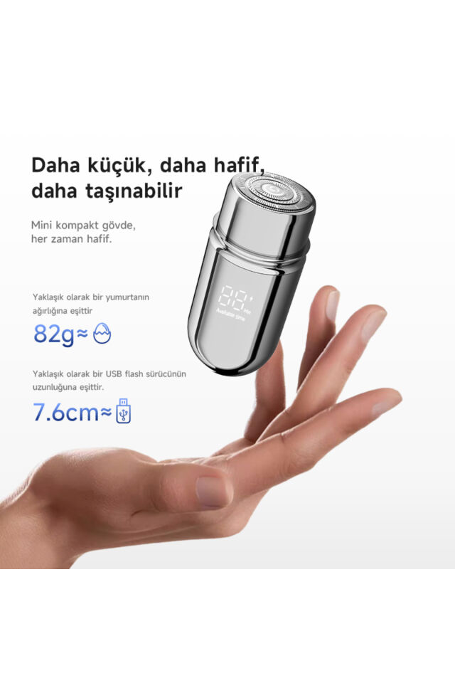 Şarjlı Taşınabilir Unisex Mini Sakal ve Yanak Tıraş Makinesi