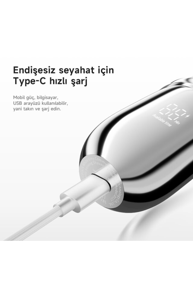 Şarjlı Taşınabilir Unisex Mini Sakal ve Yanak Tıraş Makinesi