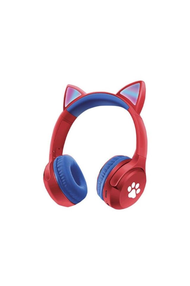 Yeni Nesil Şık Patili Tasarım Led Işıklı Kablosuz Bluetooth 5.0 Kedili Kulaklık