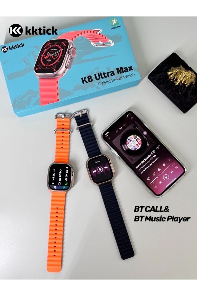 Kktcih K8 Ultra Max Smart Watch %100 Su Geçirmez Havuz Ve Tatlı Sularda Tam Ekran Nfc Akıllı Saat