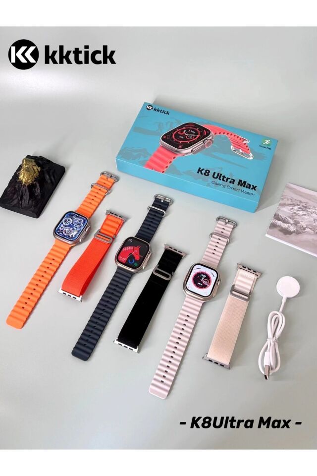 Kktcih K8 Ultra Max Smart Watch %100 Su Geçirmez Havuz Ve Tatlı Sularda Tam Ekran Nfc Akıllı Saat