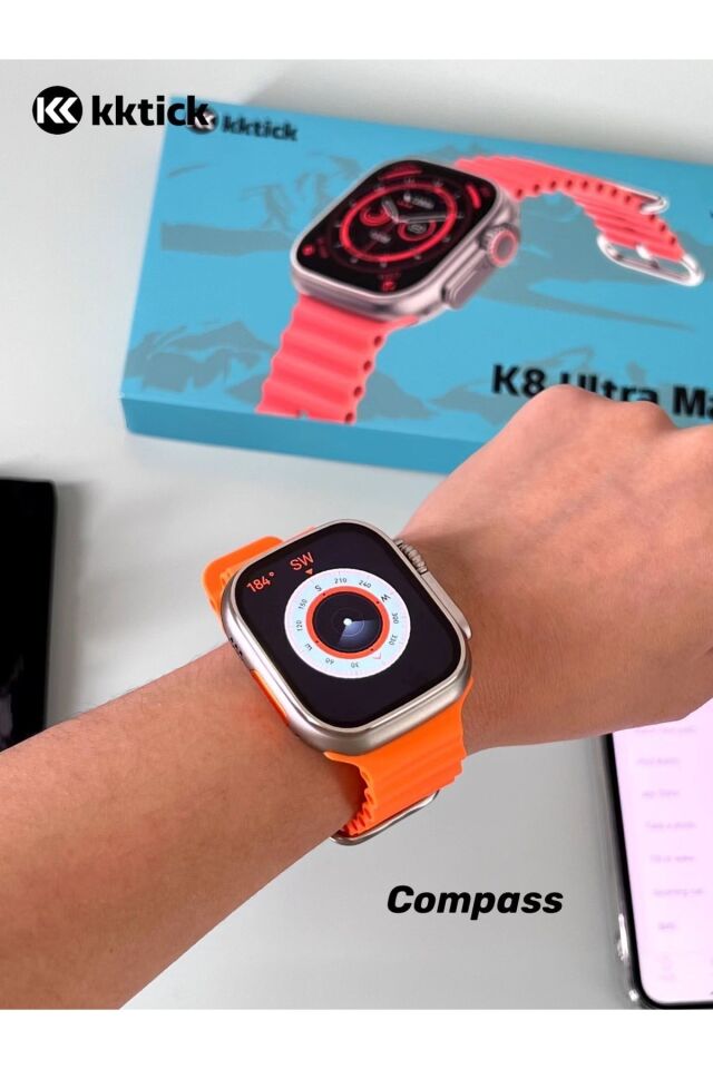 Kktcih K8 Ultra Max Smart Watch %100 Su Geçirmez Havuz Ve Tatlı Sularda Tam Ekran Nfc Akıllı Saat