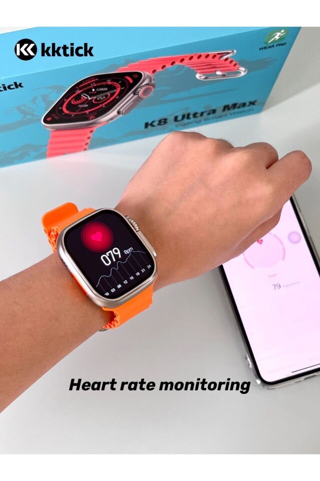 Kktcih K8 Ultra Max Smart Watch %100 Su Geçirmez Havuz Ve Tatlı Sularda Tam Ekran Nfc Akıllı Saat
