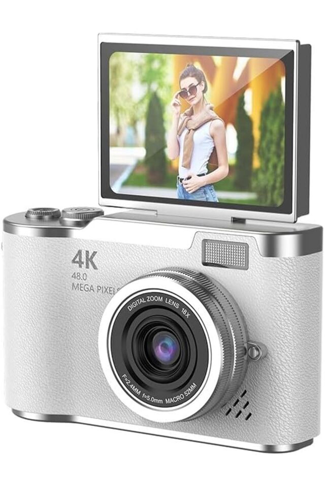 4K Dijital Retro Video Kamera 48MP 15X Zoom Flaşlı Dijital Vlog Fotoğraf Makinesi TÜRKÇE