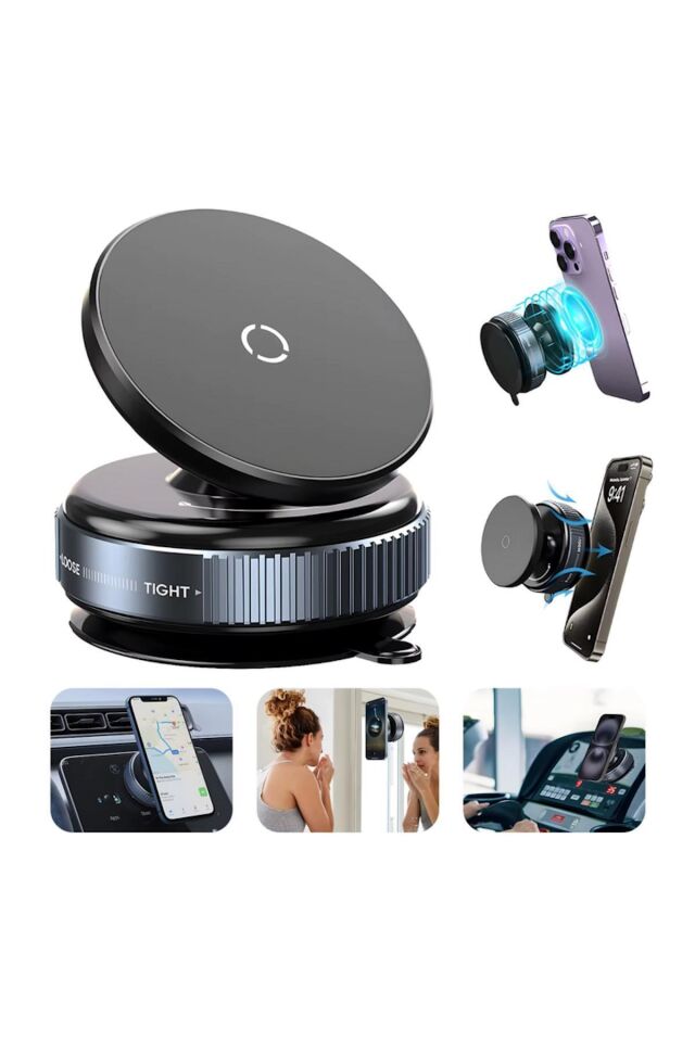 360° Dönebilen Vakumlu Magnetik Telefon Tutucu Ayna cam araba