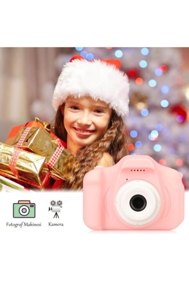 Mini Çocuk Kamerası 1080p Hd Video Çekim Kalitesi Cmr9 Dijital Fotoğraf Makinesi Pembe