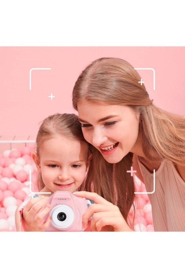 Mini Çocuk Kamerası 1080p Hd Video Çekim Kalitesi Cmr9 Dijital Fotoğraf Makinesi Pembe