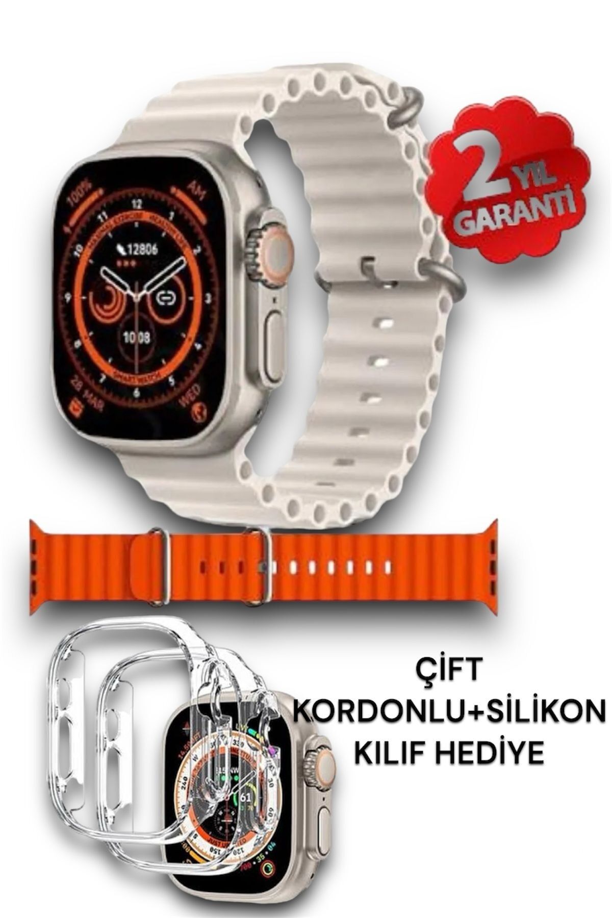 Smart Watch S8 Ultra Max Akıllı Saat 49 mm Uyumlu Vidalı Kordon Kilitli Android, Ios Uyumlu Arama