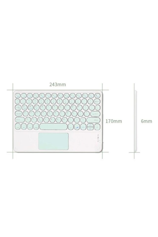 Tüm Cihazlara Uyumlu Touchpad Akıllı Dokunmatik Ekranlı Kablosuz Bluetooth Klavye (ios-android-win)