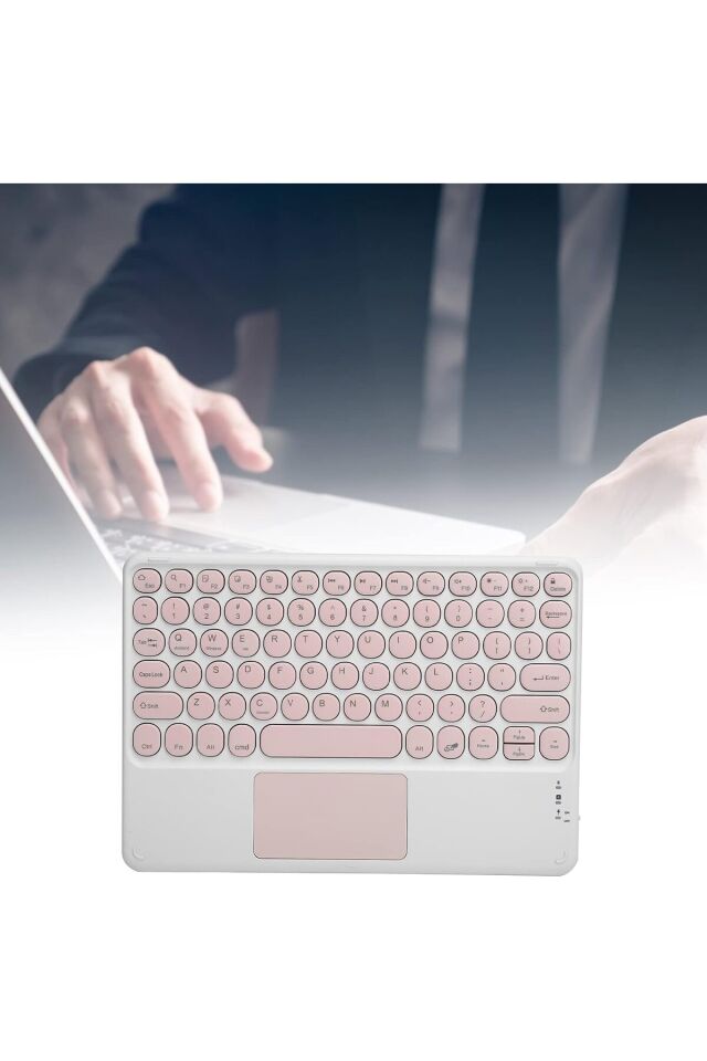 Tüm Cihazlara Uyumlu Akıllı Taşınabilir Şarj Edilebilir Kablosuz Bluetooth Klavye Touchpad li
