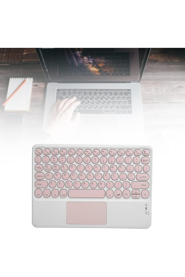 Tüm Cihazlara Uyumlu Akıllı Taşınabilir Şarj Edilebilir Kablosuz Bluetooth Klavye Touchpad li